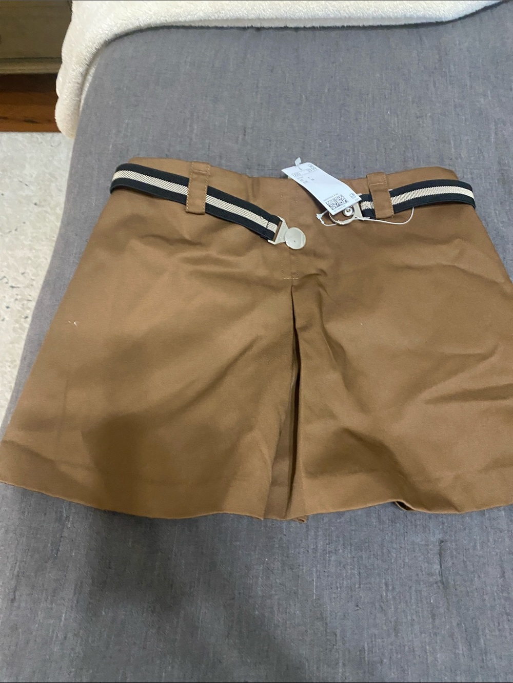 Women’s Brown Casual Belted Skort